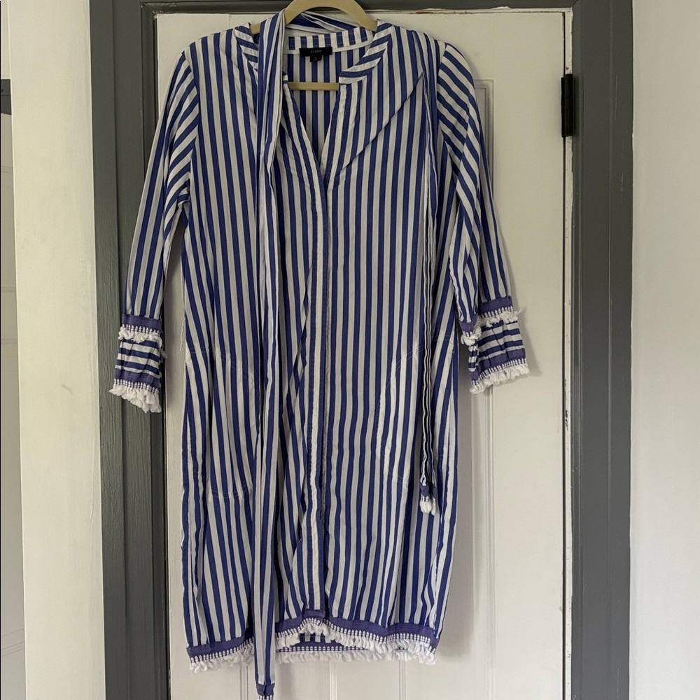 Blue and White Striped Dress